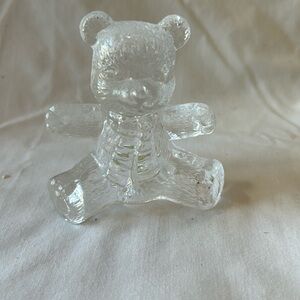Vintage 24% Pbo Leaded Crystal Glass Teddy Bear Figurine